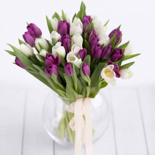 Букет тюльпанов микс 51 штука