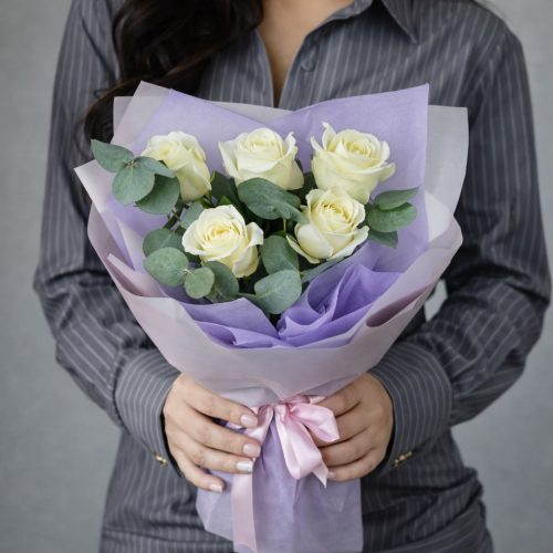 Букет роз «Молочная симфония»